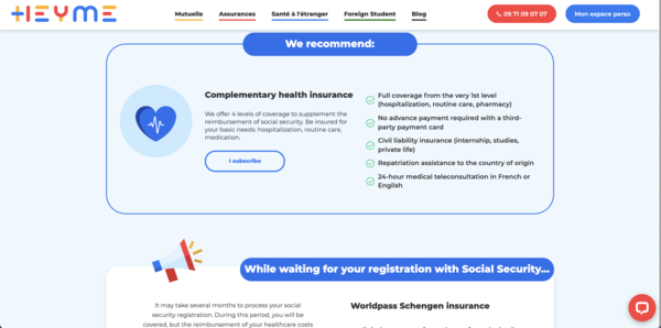 Sample mutuelle for international students